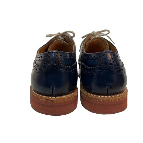 Mens Churchs Blue Leather Downish Brogue Oxford Wingtip Lace-up Shoes-12US main image 5
